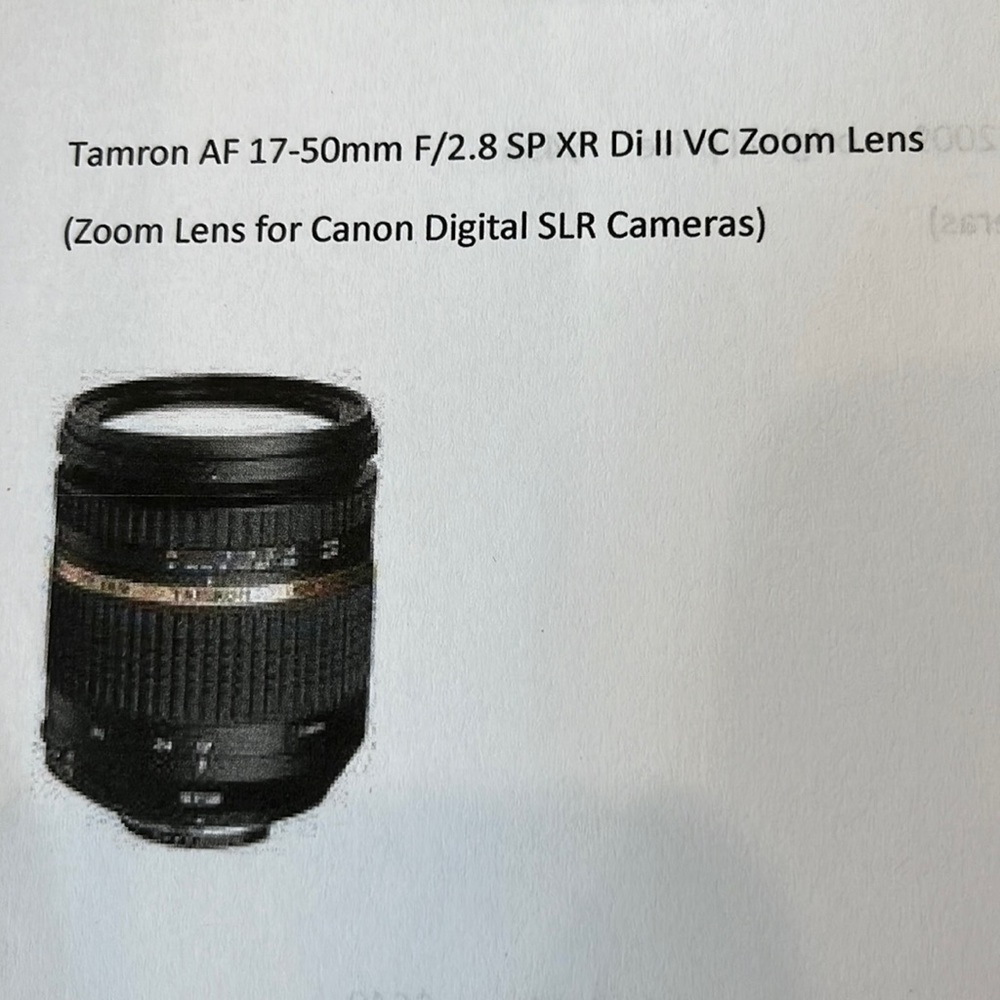 Tamron AF 17-50 F/2.8 SP XR Di II VC Zoom Lens